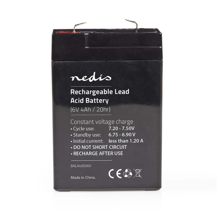 Nedis Uppladdningsbart blybatteri | Bly-syra | Uppladdningsbara | 6 V | 4000 mAh i gruppen HEMELEKTRONIK / Batterier & Laddare / Laddningsbara batterier / Blybatterier hos TP E-commerce Nordic AB (38-73022)