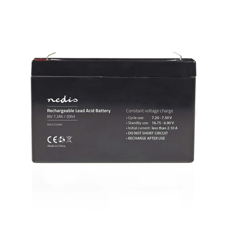 Nedis Uppladdningsbart blybatteri | Bly-syra | Uppladdningsbara | 6 V | 7200 mAh i gruppen HEMELEKTRONIK / Batterier & Laddare / Laddningsbara batterier / Blybatterier hos TP E-commerce Nordic AB (38-73023)