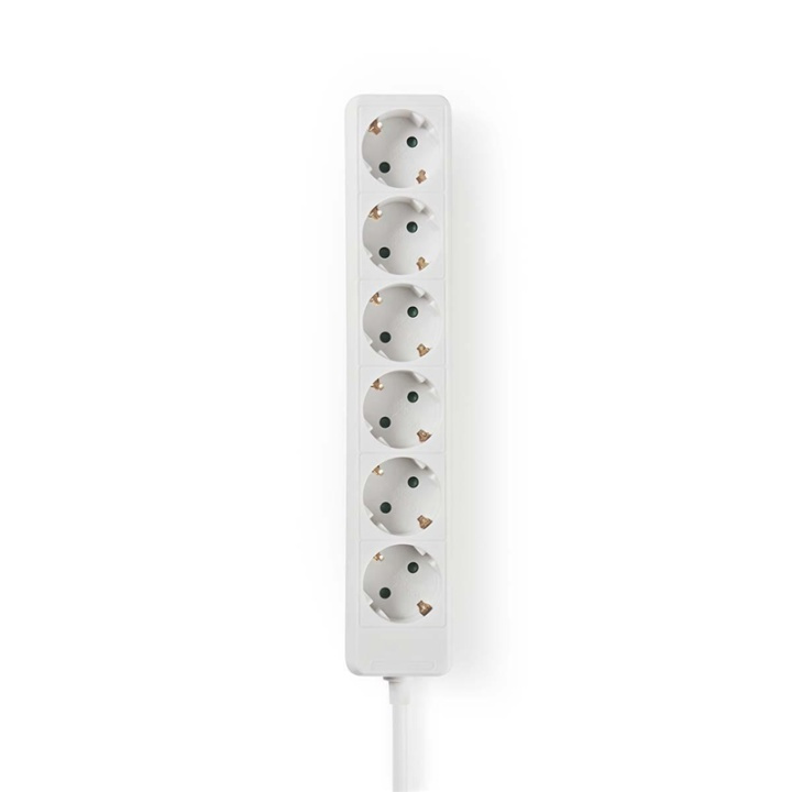Nedis Gren kontakt | Jordad kontakt / Typ F (CEE 7/7) | 6-vägs | 3.00 m | 3680 W | 16 A | Typ av jordning: Sidkontakt | 230 V AC 50/60 Hz | Uttagsvinkel: 45 ° | H05VV-F 3G1.5mm² | Vit i gruppen HEM, HUSHÅLL & TRÄDGÅRD / El & Belysning / Grenuttag hos TP E-commerce Nordic AB (38-73046)