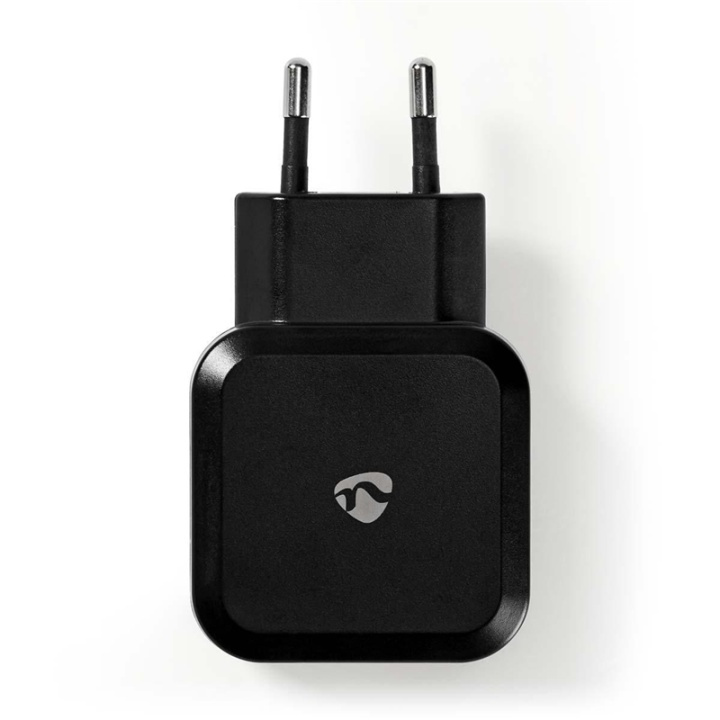 Nedis Väggladdare | 24 W | Snabbladdnings funktion | 2x 2.4 A A | Antal utgångar: 2 | 2x USB-A | Utan kabel | Single Voltage Output | Svart i gruppen SMARTPHONE & SURFPLATTOR / Laddare & Kablar / Väggladdare / Väggladdare USB hos TP E-commerce Nordic AB (38-73062)