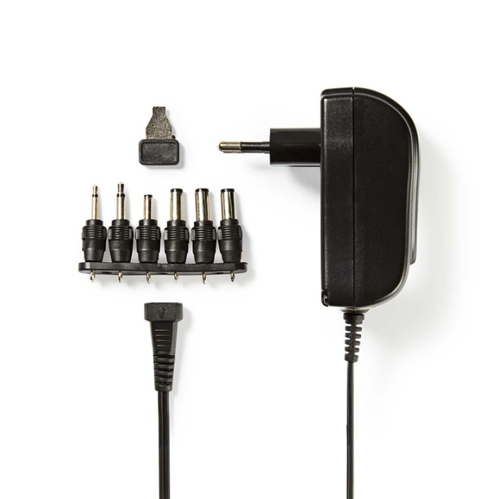 Nedis Universal nätadapter | 18 W | 3 - 12 V DC | 1.80 m | 1.5 / 2.1 A | 6 plug(s) | Svart i gruppen DATORER & KRINGUTRUSTNING / Bärbara datorer & tillbehör / Datorladdare / Laddare till laptop / Universal hos TP E-commerce Nordic AB (38-73094)