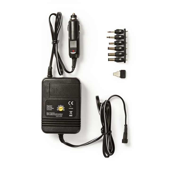 Nedis Universal DC Power Adapter | Biladapter | 24 W | Inspänning: 12 V DC / 24 V DC | 1.5 / 3 / 4.5 / 6 / 7.5 / 9 / 12 V DC | Maximal utgångsström per port: 2.0 A | Svart i gruppen DATORER & KRINGUTRUSTNING / Bärbara datorer & tillbehör / Datorladdare / Laddare till laptop / Universal hos TP E-commerce Nordic AB (38-73101)