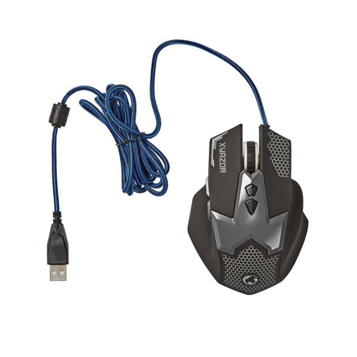 Nedis Gaming Mus | Trådbundet | 800 / 1200 / 1600 / 2400 dpi | Justerbar DPI | Antal knappar: 7 | Högerhänt | 1.50 m | LED i gruppen DATORER & KRINGUTRUSTNING / Gaming / Möss hos TP E-commerce Nordic AB (38-73176)