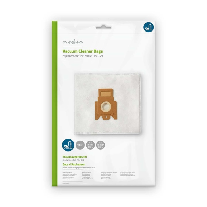 Nedis Dammsugarpåse | 10 st. | Syntetisk | Säljs mest för: Miele | Vit i gruppen HEM, HUSHÅLL & TRÄDGÅRD / Städprodukter / Dammsugare & Tillbehör / Tillbehör / Dammsugarpåsar hos TP E-commerce Nordic AB (38-73250)