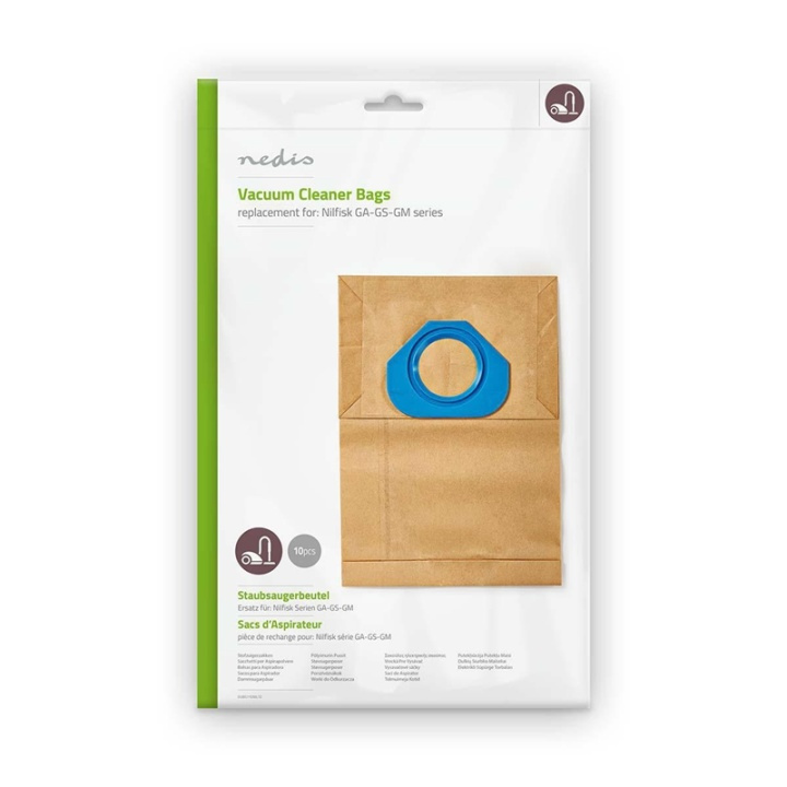 Nedis Dammsugarpåse | 10 st. | Papper | Säljs mest för: Nilfisk | Brun i gruppen HEM, HUSHÅLL & TRÄDGÅRD / Städprodukter / Dammsugare & Tillbehör / Tillbehör / Dammsugarpåsar hos TP E-commerce Nordic AB (38-73251)