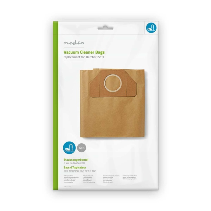 Nedis Dammsugarpåse | 10 st. | Papper | Säljs mest för: Kärcher 2201 | Brun i gruppen HEM, HUSHÅLL & TRÄDGÅRD / Städprodukter / Dammsugare & Tillbehör / Tillbehör / Dammsugarpåsar hos TP E-commerce Nordic AB (38-73266)