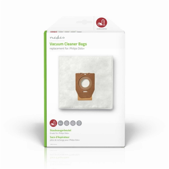 Nedis Dammsugarpåse | 4 st. | Syntetisk | Säljs mest för: Philips | Vit i gruppen HEM, HUSHÅLL & TRÄDGÅRD / Städprodukter / Dammsugare & Tillbehör / Tillbehör / Dammsugarpåsar hos TP E-commerce Nordic AB (38-73300)