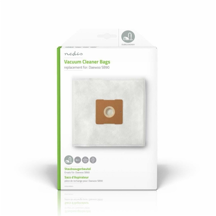 Nedis Dammsugarpåse 4 st. Syntetisk Säljs mest för: Daewoo SB90 Vit | HEM, HUSHÅLL & TRÄDGÅRD - Städprodukter - Dammsugare & Tillbehör - Tillbehör - Dammsugarpåsar | GameStuff