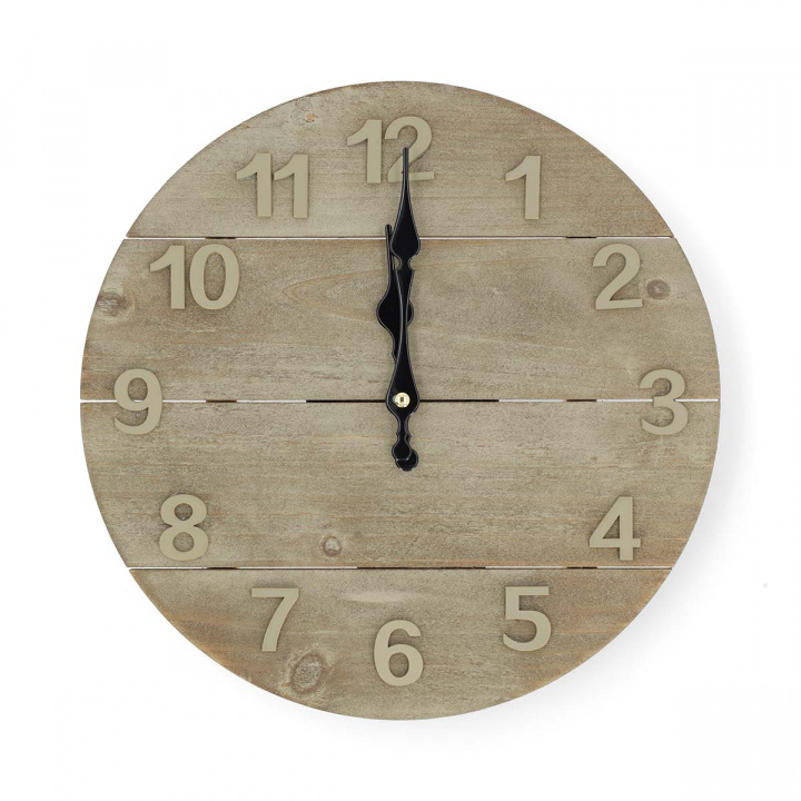 Nedis Väggklocka | Diameter: 300 mm | Trä | Beige / Brun i gruppen HEM, HUSHÅLL & TRÄDGÅRD / Väggklockor & Räkneverk / Väggklockor hos TP E-commerce Nordic AB (38-73367)