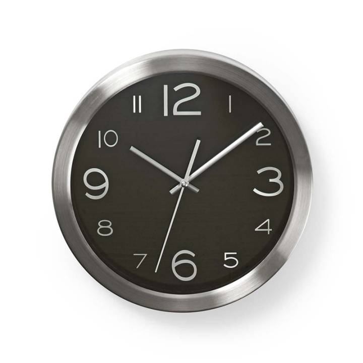 Nedis Väggklocka | Diameter: 300 mm | Rostfritt stål | Silver / Svart i gruppen HEM, HUSHÅLL & TRÄDGÅRD / Väggklockor & Räkneverk / Väggklockor hos TP E-commerce Nordic AB (38-73381)