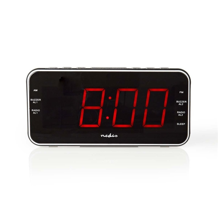 Nedis Digital klockradio | LED Display | 1x 3.5 mm Audio Input | Tidsprojektion | AM / FM | Snooze-funktion | Sov timer | Antal alarm: 2 | Svart i gruppen HEMELEKTRONIK / Ljud & Bild / Hemmabio, HiFi & Bärbart / Radio & Väckarklockor / Klockradio hos TP E-commerce Nordic AB (38-73406)