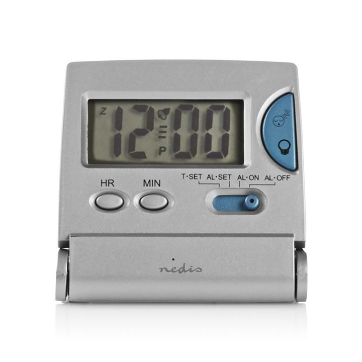 Nedis Digital skrivbords alarmklocka | LCD-skärm bakgrundsbelysning | 1.7 cm | Bakgrundsbelysning | Vikbar | Används för: Resa | Snooze-funktion | Ja | Silver i gruppen HEM, HUSHÅLL & TRÄDGÅRD / Väggklockor & Räkneverk / Väckarklockor hos TP E-commerce Nordic AB (38-73413)