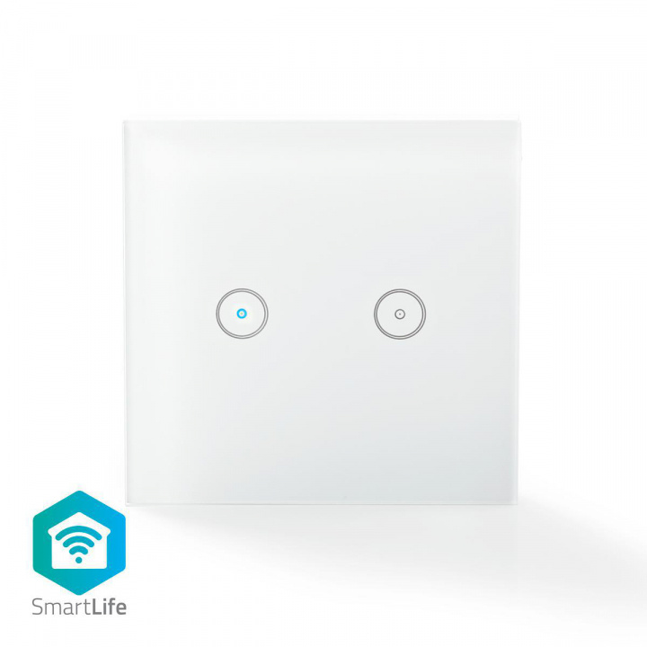 Nedis SmartLife Strömbrytare | Wi-Fi | Dubbel | Väggfäste | 1000 W | Android™ / IOS | Glas | Vit i gruppen HEM, HUSHÅLL & TRÄDGÅRD / Smarta hem / Smart belysning hos TP E-commerce Nordic AB (38-73513)