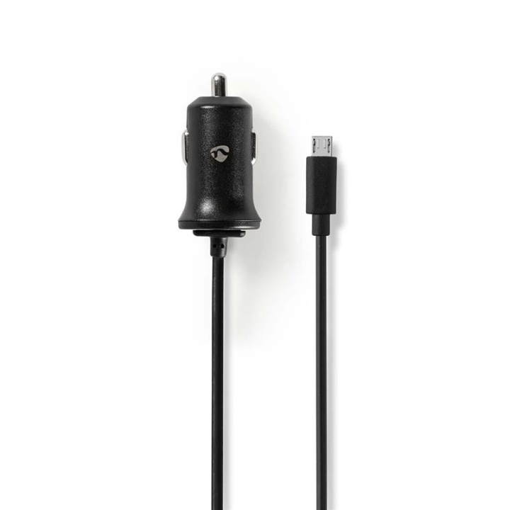 Billaddare | 2.4 A | Fast kabel | Micro USB | Svart i gruppen SMARTPHONE & SURFPLATTOR / Laddare & Kablar / Billaddare / Billaddare microUSB hos TP E-commerce Nordic AB (38-73557)