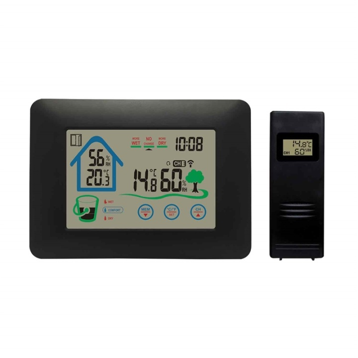 Denver Väderstation Klocka Inne/Ute-givare WS-520 Svart i gruppen HEM, HUSHÅLL & TRÄDGÅRD / Fläktar & Klimatprodukter / Termometrar & Väderstationer hos TP E-commerce Nordic AB (38-74099)