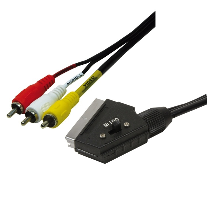 LogiLink Scart till 3x RCA i gruppen HEMELEKTRONIK / Kablar & Adaptrar / RCA-kablar & adaptrar / Kablar hos TP E-commerce Nordic AB (38-74228)