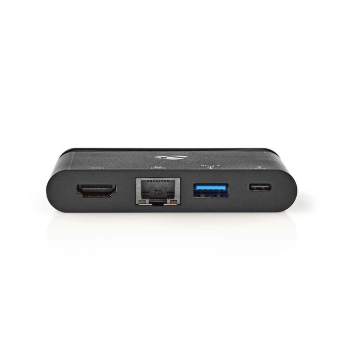 Datorhubb | USB typ C | USB-C/USB 3.0/HDMI/Gigabit Ethernet i gruppen DATORER & KRINGUTRUSTNING / Datortillbehör / USB-hubbar hos TP E-commerce Nordic AB (38-74447)