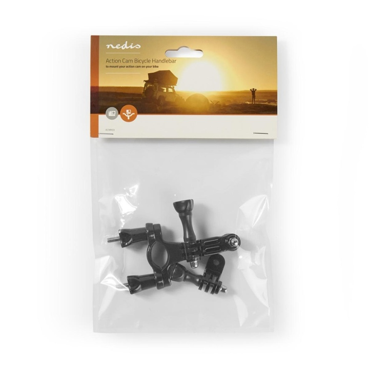 Nedis Action Kamera Fäste | Cykelhandtag | Svart i gruppen SPORT, FRITID & HOBBY / Actionkameror & Tillbehör / Tillbehör till actionkameror hos TP E-commerce Nordic AB (38-74547)