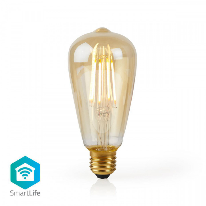 Nedis SmartLife LED vintage lampa | Wi-Fi | E27 | 500 lm | 5 W | Varm Vit | 2200 K | Glas | Android™ / IOS | ST64 | 1 st i gruppen HEM, HUSHÅLL & TRÄDGÅRD / Smarta hem / Smart belysning hos TP E-commerce Nordic AB (38-74603)