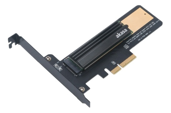 Akasa M.2 SSD to PCIe adapter card with heatsink cooler i gruppen DATORER & KRINGUTRUSTNING / Datorkomponenter / Hårddiskar / Adaptrar & Tillbehör hos TP E-commerce Nordic AB (38-74616)