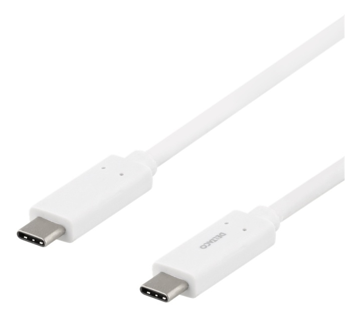 DELTACO USB-C kabel, 0,5m, USB 3.1 Gen 1, vit i gruppen SMARTPHONE & SURFPLATTOR / Laddare & Kablar / Kablar / Kablar Typ C hos TP E-commerce Nordic AB (38-74624)