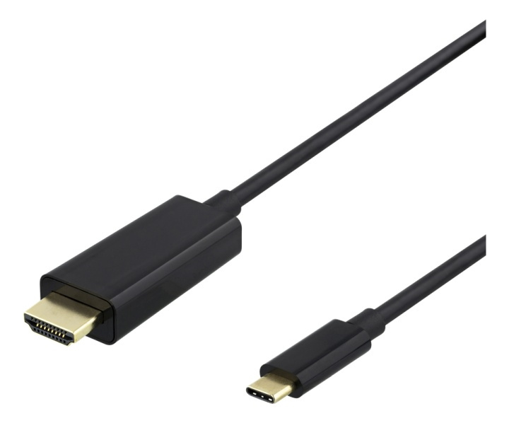 DELTACO USB-C till HDMI-kabel, 2m, 4k, HDCP 2,2, 3D, svart i gruppen HEMELEKTRONIK / Kablar & Adaptrar / HDMI / Kablar hos TP E-commerce Nordic AB (38-74640)