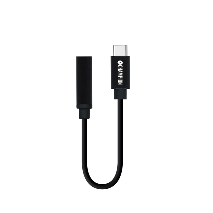 Champion Adapter USB-C till 3,5mm DAC Svart i gruppen HEMELEKTRONIK / Ljud & Bild / Hörlurar & Tillbehör / Tillbehör hos TP E-commerce Nordic AB (38-76987)