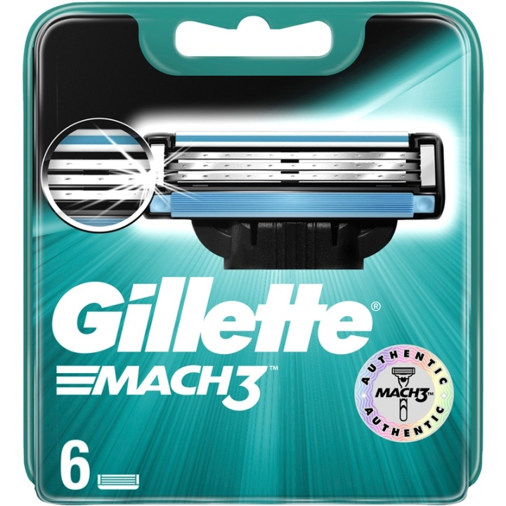 Gillette Rakblad Mach3 Base 6st i gruppen SKÖNHET & HÄLSA / Hår & Styling / Rakning & Trimning / Rakhyvlar & Tillbehör hos TP E-commerce Nordic AB (38-76998)