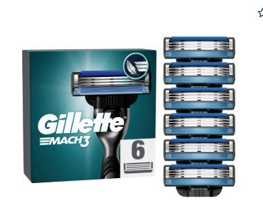 Gillette Rakblad Mach3 Base 6st | SKÖNHET & HÄLSA - Hår & Styling - Rakning & Trimning - Rakhyvlar & Tillbehör | GameStuff