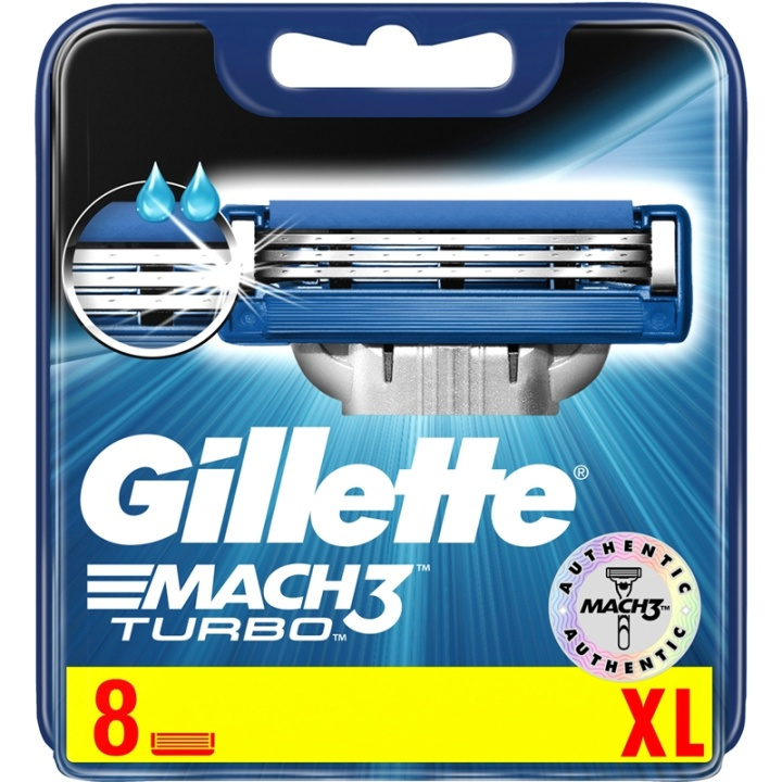 Gillette Mach3 Turbo 8p i gruppen SKÖNHET & HÄLSA / Hår & Styling / Rakning & Trimning / Rakhyvlar & Tillbehör hos TP E-commerce Nordic AB (38-77000)