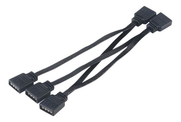 Akasa 4-in-1 RGB LED connector multiplier cable i gruppen DATORER & KRINGUTRUSTNING / Datortillbehör / Övrigt hos TP E-commerce Nordic AB (38-77014)