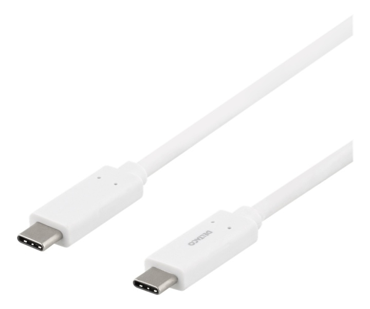 DELTACO USB-C till USB-C-kabel, 1m, 1,5A, USB 3.1 Gen, E-Marker, vit i gruppen DATORER & KRINGUTRUSTNING / Datorkablar / USB-kablar / USB-C hos TP E-commerce Nordic AB (38-77116)