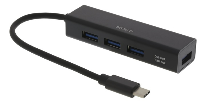 USB C 3.1 HUB 4port Black i gruppen DATORER & KRINGUTRUSTNING / Datortillbehör / USB-hubbar hos TP E-commerce Nordic AB (38-77133)