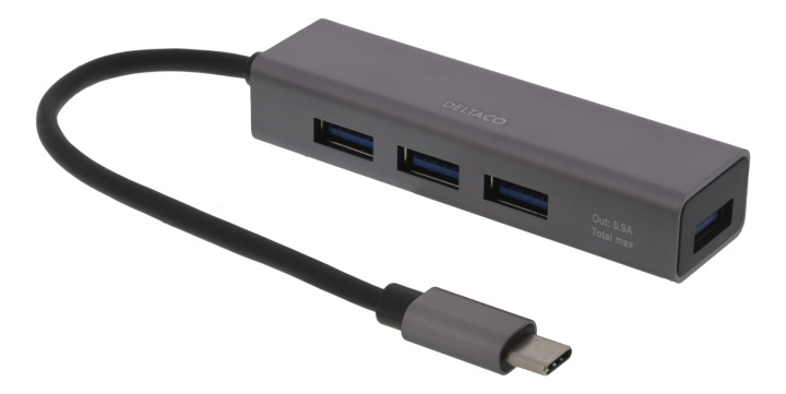 USB C 3.1 HUB 4port Space Grey i gruppen DATORER & KRINGUTRUSTNING / Datortillbehör / USB-hubbar hos TP E-commerce Nordic AB (38-77134)