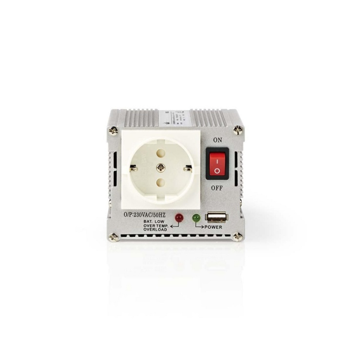 Nedis Växelriktare med modifierad sinusvåg | Inspänning: 12 V DC | Enhetens utgångsanslutning: Type F (CEE 7/3) / USB-A | 230 V AC 50 Hz | 300 W | Toppeffekt: 600 W | Batteriklämmor + cigarettändare | Silver i gruppen HEM, HUSHÅLL & TRÄDGÅRD / El & Belysning / Spänningsomvandlare hos TP E-commerce Nordic AB (38-77425)