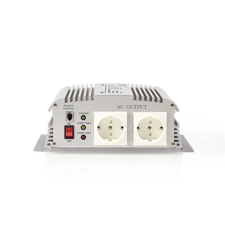 Nedis Växelriktare med modifierad sinusvåg | Inspänning: 24 V DC | Enhetens utgångsanslutning: Type F (CEE 7/3) | 230 V AC 50 Hz | 1000 W | Toppeffekt: 2400 W | Batteriklämmor | Silver i gruppen HEM, HUSHÅLL & TRÄDGÅRD / El & Belysning / Spänningsomvandlare hos TP E-commerce Nordic AB (38-77430)