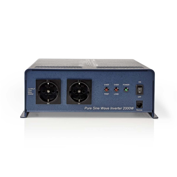 Nedis Strömväxelriktare | Inspänning: 12 V DC | Enhetens utgångsanslutning: Type F (CEE 7/3) | 230 V AC 50 Hz | 2000 W | Toppeffekt: 4000 W | Skruv terminal | Ren sinusvåg | Säkring | Blå i gruppen HEM, HUSHÅLL & TRÄDGÅRD / El & Belysning / Spänningsomvandlare hos TP E-commerce Nordic AB (38-77440)