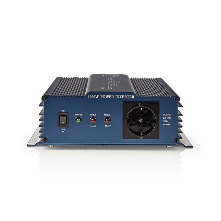 Nedis Strömväxelriktare | Inspänning: 24 V DC | Enhetens utgångsanslutning: Type F (CEE 7/3) | 230 V AC 50 Hz | 1000 W | Toppeffekt: 2000 W | Skruv terminal | Ren sinusvåg | Säkring | Blå i gruppen HEM, HUSHÅLL & TRÄDGÅRD / El & Belysning / Spänningsomvandlare hos TP E-commerce Nordic AB (38-77443)
