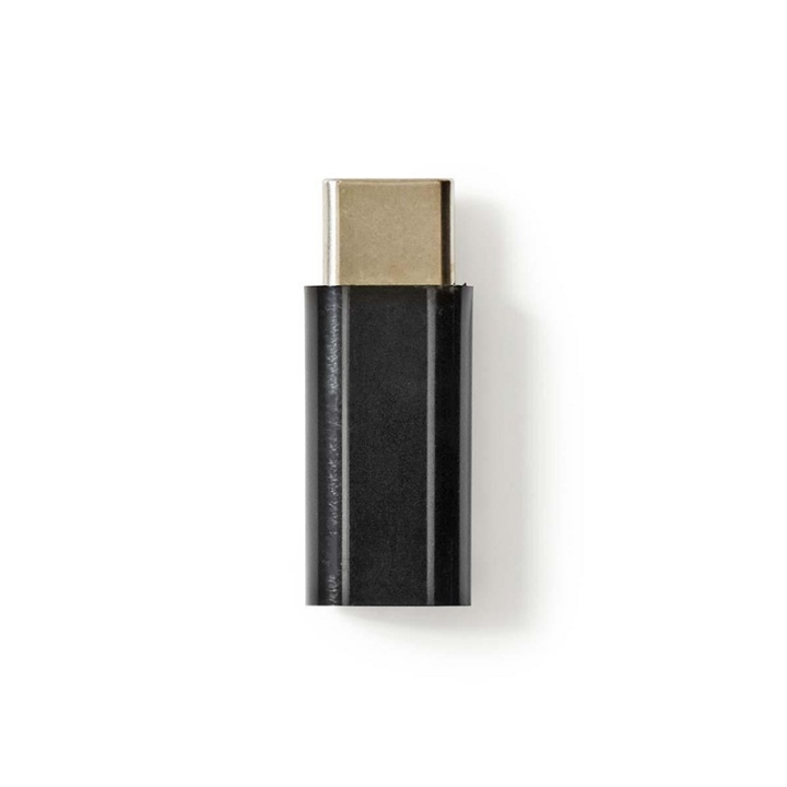 Nedis USB-C™ Adapter | USB 2.0 | USB-C™ Hane | USB Micro-B Hona | 480 Mbps | Rund | Nickelplaterad | Svart | Kuvert i gruppen SMARTPHONE & SURFPLATTOR / Laddare & Kablar / Adaptrar hos TP E-commerce Nordic AB (38-77532)