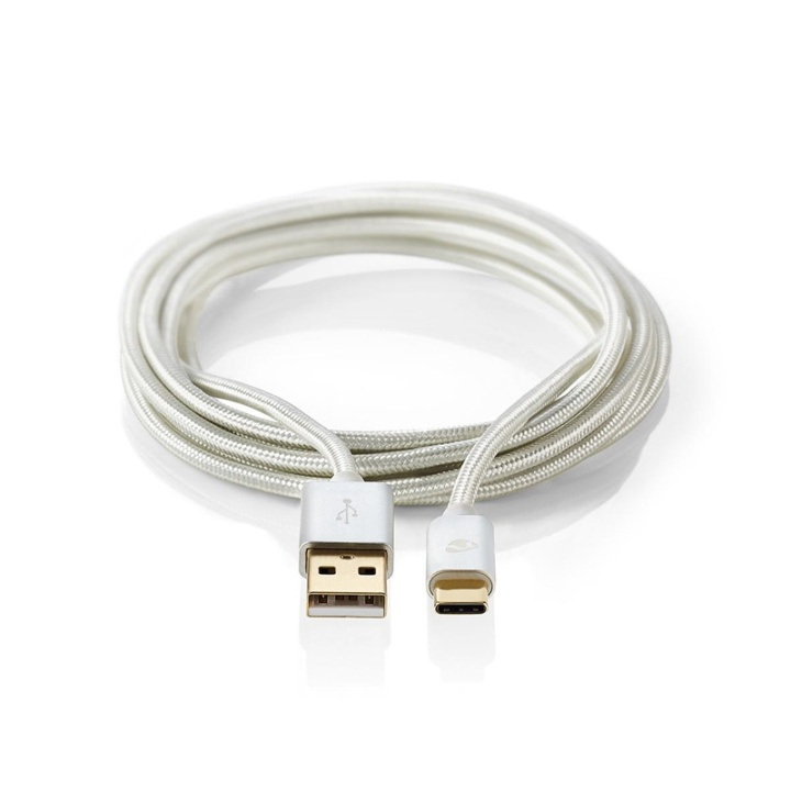 Nedis USB 2.0-kabel | Typ-C, hane - A-hane | 1.0 m | Aluminium i gruppen SMARTPHONE & SURFPLATTOR / Laddare & Kablar / Kablar / Kablar Typ C hos TP E-commerce Nordic AB (38-77537)