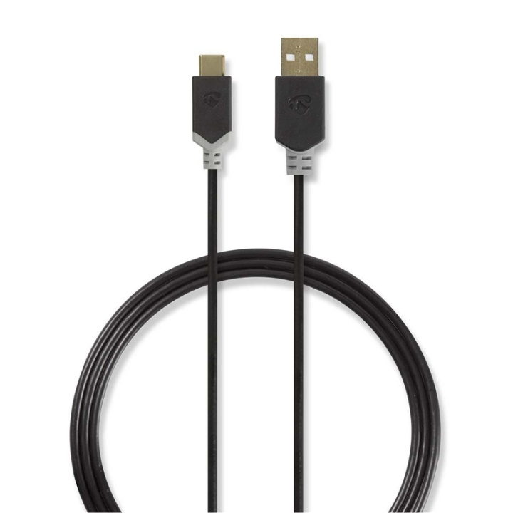 Nedis USB 2.0-kabel | Typ-C, hane - A-hane | 1.0 m | Antracit i gruppen SMARTPHONE & SURFPLATTOR / Laddare & Kablar / Kablar / Kablar Typ C hos TP E-commerce Nordic AB (38-77538)