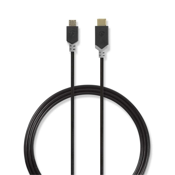 Nedis USB 2.0-kabel | Typ-C, hane - Micro B-hane | 1.0 m | Antracit i gruppen SMARTPHONE & SURFPLATTOR / Laddare & Kablar / Kablar / Kablar Typ C hos TP E-commerce Nordic AB (38-77542)