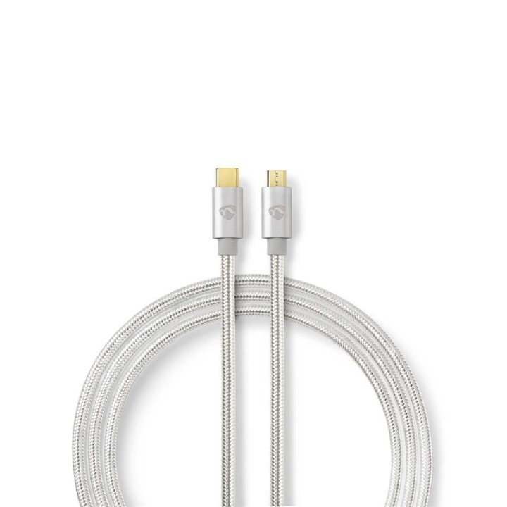 Nedis USB 2.0-kabel | Typ-C, hane - Micro B-hane | 2.0 m | Aluminium i gruppen SMARTPHONE & SURFPLATTOR / Laddare & Kablar / Kablar / Kablar Typ C hos TP E-commerce Nordic AB (38-77544)