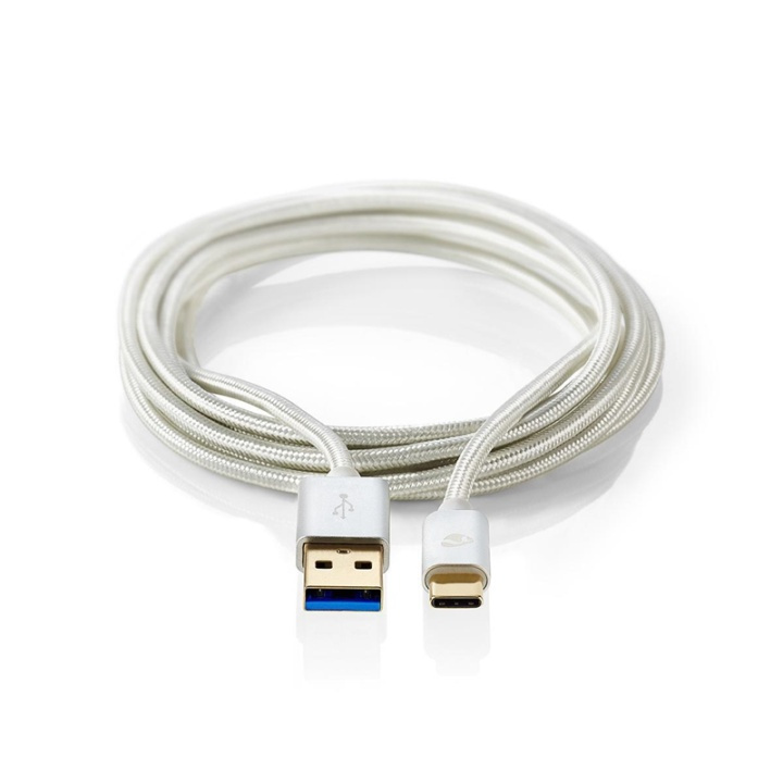 Nedis USB 3.1-kabel | Typ-C, hane - A-hane | 1.0 m | Aluminium i gruppen SMARTPHONE & SURFPLATTOR / Laddare & Kablar / Kablar / Kablar Typ C hos TP E-commerce Nordic AB (38-77560)