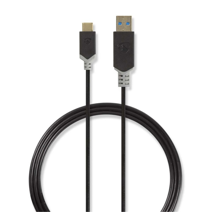 Nedis USB-kabel | USB 3.2 Gen 1 | USB-A Hane | USB-C™ Hane | 60 W | 5 Gbps | Guldplaterad | 1.00 m | Rund | PVC | Antracit | Kartong med fönster i gruppen SMARTPHONE & SURFPLATTOR / Laddare & Kablar / Kablar / Kablar Typ C hos TP E-commerce Nordic AB (38-77561)