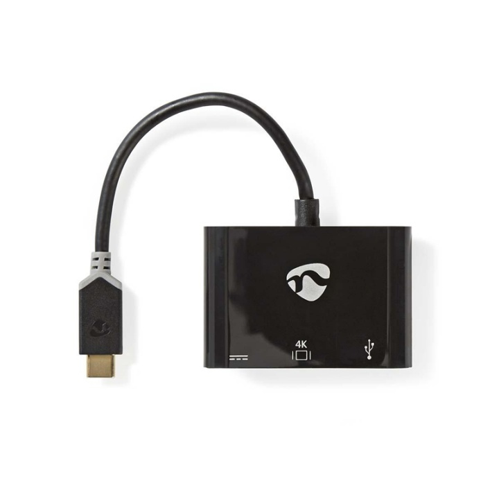 USB Typ C-adapterkabel | Typ-C, hane - Typ C-hona + A-hona + HDMIT-ut | 0.15 m i gruppen SMARTPHONE & SURFPLATTOR / Laddare & Kablar / Adaptrar hos TP E-commerce Nordic AB (38-77570)