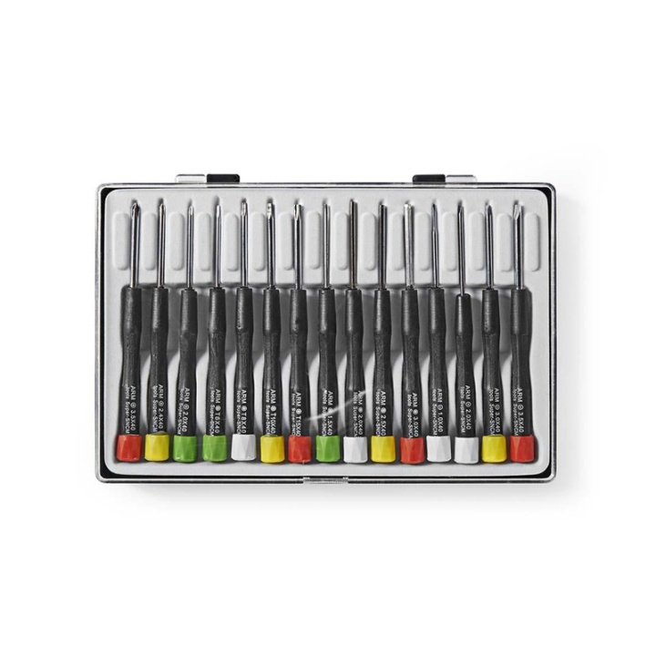 Nedis precisionsmejselsats | 3x PH / 4x Flat / 4x Hex / 4x Tx i gruppen HEM, HUSHÅLL & TRÄDGÅRD / Verktyg / Övriga Verktyg & Tillbehör hos TP E-commerce Nordic AB (38-77614)
