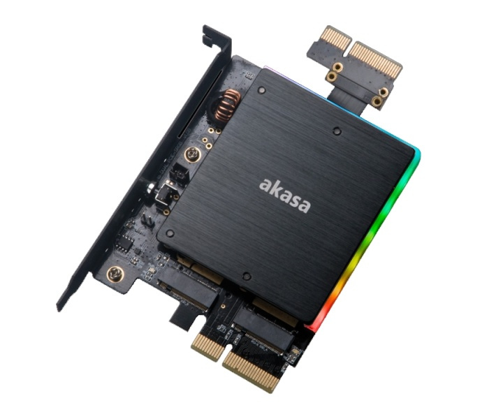 Akasa Dual M.2 PCIe SSD adapter i gruppen DATORER & KRINGUTRUSTNING / Datorkomponenter / Hårddiskar / Adaptrar & Tillbehör hos TP E-commerce Nordic AB (38-78185)