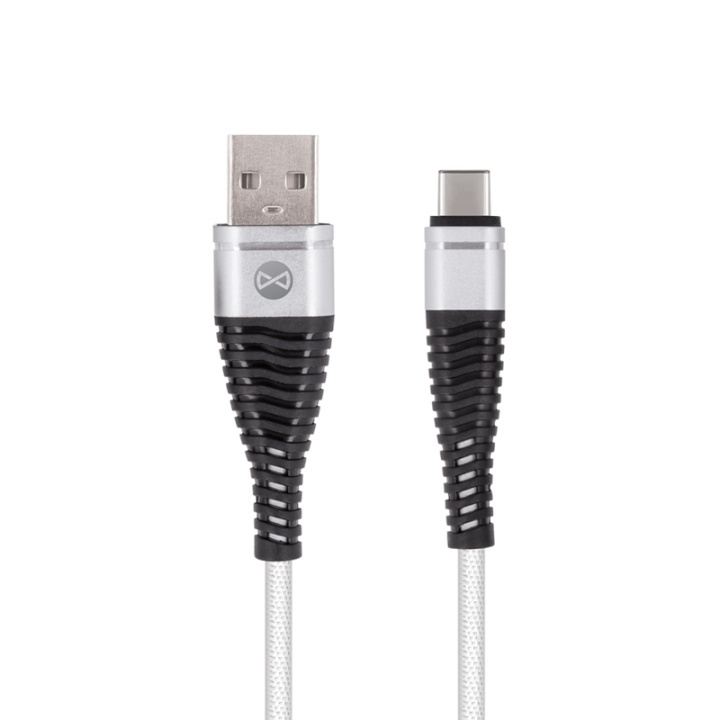Forever USB Type-C kabel Shark Vit 1m 2A i gruppen SMARTPHONE & SURFPLATTOR / Laddare & Kablar / Kablar / Kablar Typ C hos TP E-commerce Nordic AB (38-78854)