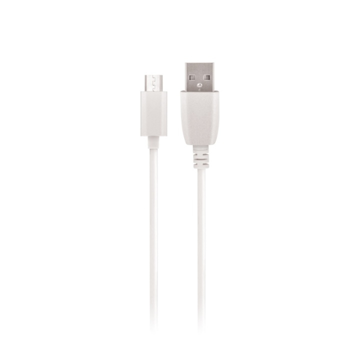 Setty Micro-USB till USB A 2.0 kabel 1 m, Vit i gruppen SMARTPHONE & SURFPLATTOR / Laddare & Kablar / Kablar / Kablar microUSB hos TP E-commerce Nordic AB (38-79028)